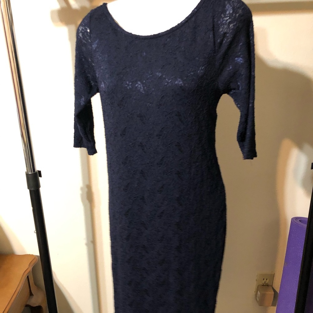 Navy pink blush maternity dress NWT
